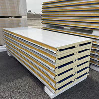 Panneau mural et de toiture sandwich en métal de 75 mm, ignifuge, isolé en polyuréthane, pour la construction de chambres froides et d'entrepôts, fabriqué en Chine