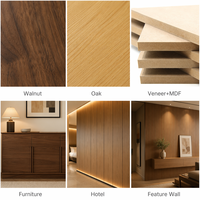Vente directe d'usine de panneaux MDF plaqués 18 mm, panneaux muraux de luxe pour meubles, panneaux MDF plaqués E1 sans formaldéhyde