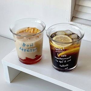 Maxfree – Tasses à café et thé en verre à double paroi de 320 ml, style français, avec impression alphabet, pour espresso et autres boissons - Product Image 1