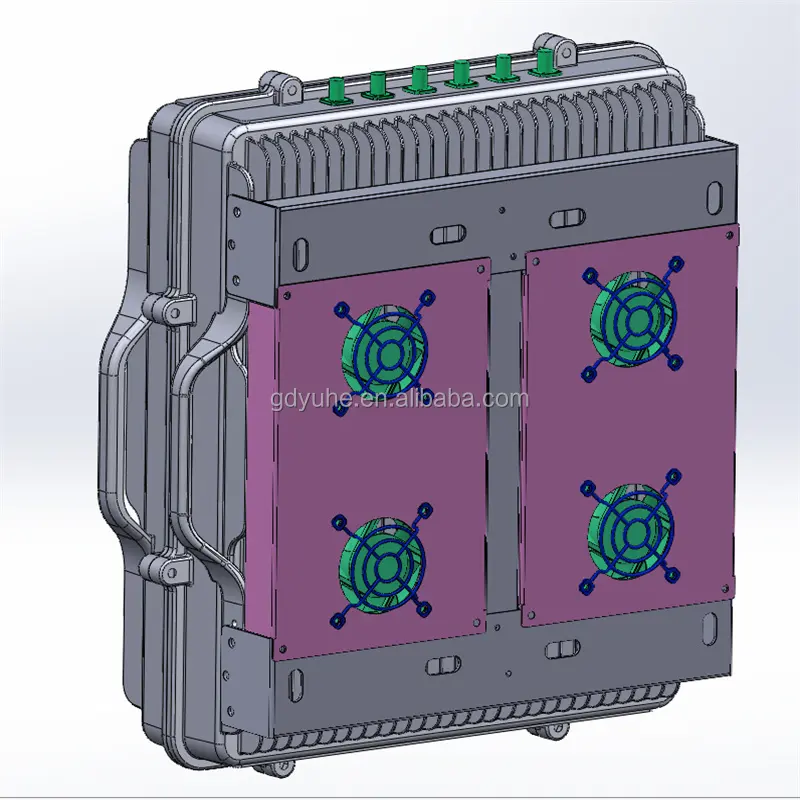 電気IP67アルミニウムファン冷却防水屋外プロジェクトキャビネット電気ボックスメタルエンクロージャー
