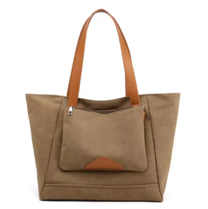 Grand sac fourre-tout en toile de coton pour femmes, sac de courses personnalisé avec logo - Product Image 3