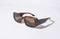 Monture de lunettes de soleil unisexe en acétate Mazzucchelli, coupe biseautée, écaille de tortue Havana, forme rectangulaire irrégulière, verres en nylon anti-lumière bleue
