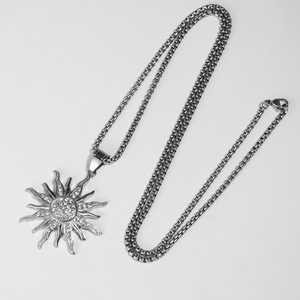 Collar de diamantes de titanio y acero para hombre y mujer, colgante de moda Hip hop 2022 - Product Image 5