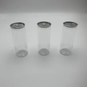 Small drink can cream cans with lids Clear empty drink Juice Water Plastic transparent pet soda cans