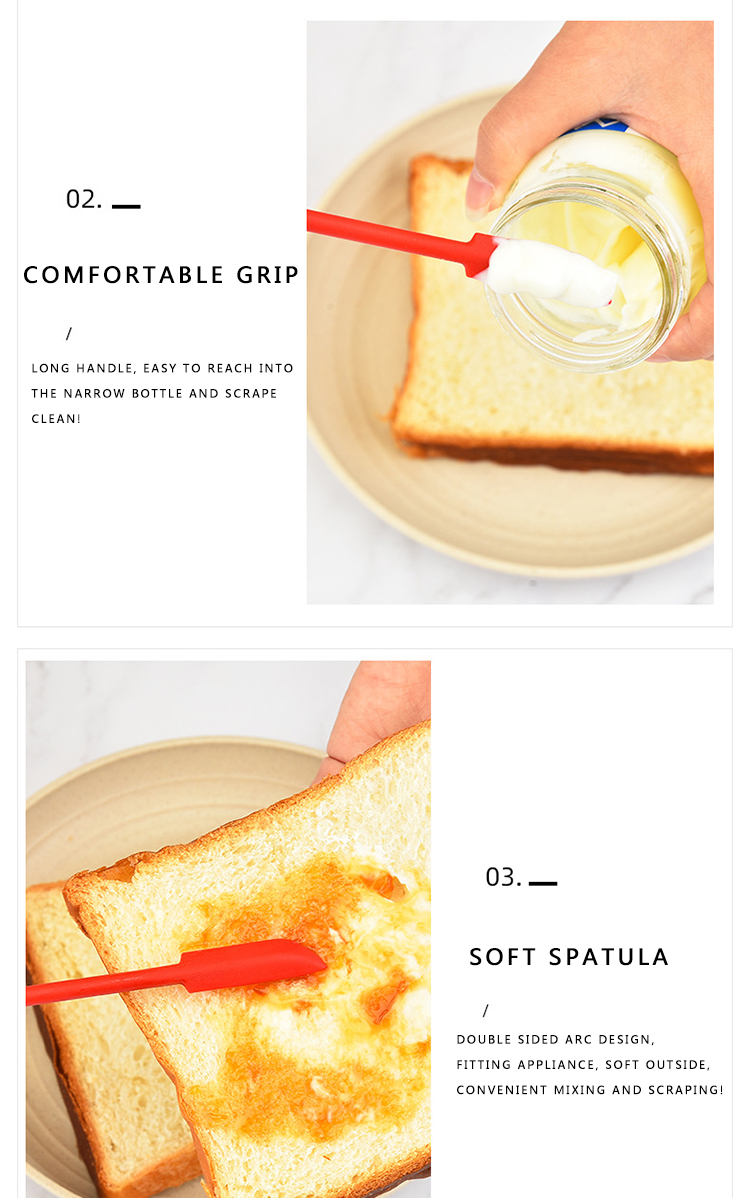 AMAZON SALES SILICONE KITCHEN ACCESSORIES KITCHEN UTENSILS BAKING TOOLS MINI JAM SPATULA MULTI-FUNCTION SILICONE SCRAPER SPATULA