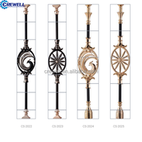 Rampe d'escalier ornementale de style moyen-oriental en or, balustre de luxe pour intérieur, balustrade décorative en métal pour escaliers circulaires
