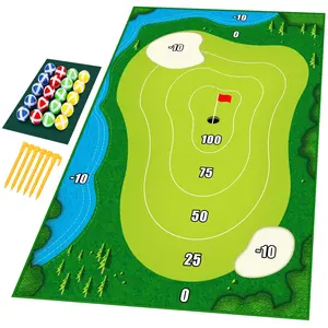 チッピングゴルフとダーツマットツアー裏庭ゴルフコーンホールとポンターゲットベルクロ-屋内または屋外のチッピングの練習を打つ