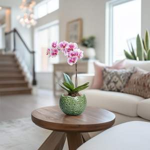 Maceta de Cerámica Verde Oliva Degradado con Orificio de Drenaje, Autorriego, Ligera (3 kg), Diseño Moderno para Uso Interior/Exterior - Product Image 4