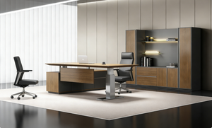 Mesa <span class=keywords><strong>de</strong></span> <span class=keywords><strong>Oficina</strong></span> Ejecutiva Moderna con Diseño Ecológico, Almacenamiento y Construcción Duradera para <span class=keywords><strong>Trabajo</strong></span> Híbrido y Reuniones Virtuales - Product Image 6