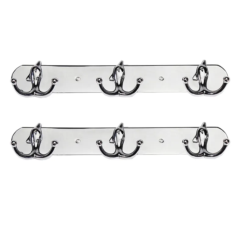 Heavy Duty Wall Mounted Kitchen Bath Shower Rack Metal Stainless Steel Clothes Towel Rack Hooks Holder Decorative Wall Coat Hook