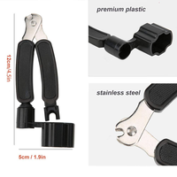 Enrouleur et coupe-cordes de guitare 3-en-1-Outil ABS/acier inoxydable robuste pour guitare, mandoline, Gu Zheng