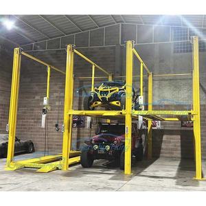 Elevador de Estacionamiento de Vehículos de Cuatro Columnas Personalizado de Fábrica, Elevador de Estacionamiento de Automóviles de Triple Capa, Apilador Automático Vertical Hidráulico - Product Image 6