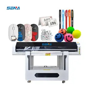Máquina de impressão digital 3D LED CMYKW + Verniz para pequenas empresas 9060 Impressora direta para vestuário Máquina de etiquetas e adesivos