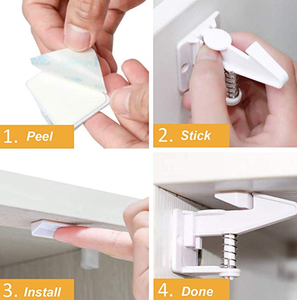 <span class=keywords><strong>2022</strong></span> vente chaude bébé serrures de sécurité blanc noir ressort serrures de tiroir - Product Image 5