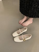 Mocassins coréens rétro à bride unique pour femme, chaussures plates Mary Jane argentées d'été, petites chaussures en cuir, design polyvalent à la française