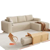 Canapé d'angle Youhan en tissu flanelle compressé sous vide, mousse haute élasticité, design moderne et simple, pour salon et chambre, petit modèle