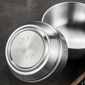 Korean Style 304 Stainless Steel Rice Bowl With Lid Double Layer Airtight Home Use Soup Children Cooking Kimchi Bowl - Product Image 3