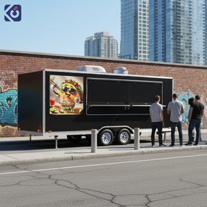 CAMPTRL Remorque alimentaire mobile entièrement équipée, cuisine conteneurisée commerciale, camion de restauration rapide de rue, remorque de concession de pizzas - Product Image 2