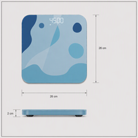 Balance connectée en verre bleu pour salle de bain, studio de fitness, usage domestique – Analyseur de composition corporelle avec écran LED numérique