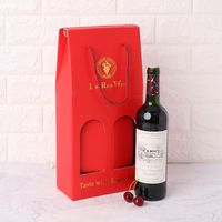 Großhandel Günstige Custom Printed Alkohol Geschenke Display Shopping Verpackung Kraft papier Weinflaschen taschen mit geschnittenen Griffen