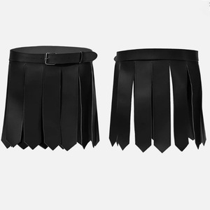 Jupe guerrière rétro en cuir PU transfrontalière avec ceinture, jupe courte de gladiateur romain, costume de jeu de rôle de chevalier médiéval - Product Image 3