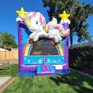 Outdoor party jumping bouncy castle <b>inflatable</b> 3D unicorn bouncer for kids chateau gonflable licorne - Product Image 3