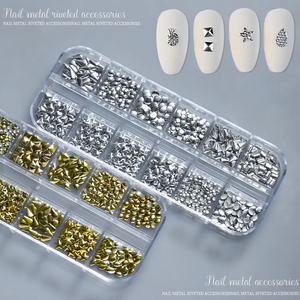 Adornos para Uñas Sol, Estrella y Luna, Piedras de Cristal Doradas y Plateadas, Decoración 3D para Manicura, Set en Caja - Product Image 2