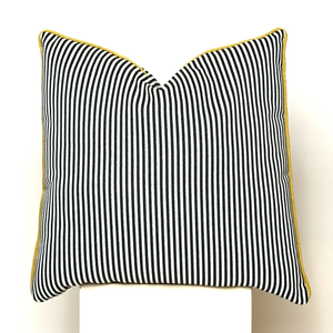 Funda de <span class=keywords><strong>Almohada</strong></span> de Algodón con Estampado de Rayas, Blanca y <span class=keywords><strong>Azul</strong></span> Claro, Fundas de Cojín Clásicas Azules con Ribete - Product Image 4