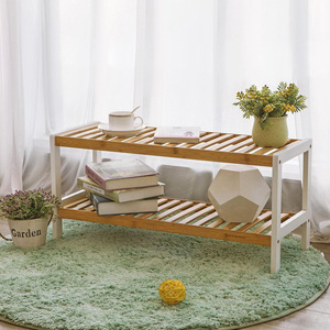 Bamboo Double Layer <b>Shoe</b> Rack 2nd Floor <b>Space</b> <b>Saving</b> <b>Storage</b> For Living Room Bedroom Balcony Modern Minimalist Design - Product Image 3