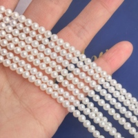 Mini-brins de perles rondes en perles d'eau douce semi-finies, perles en vrac pour la fabrication de bijoux DIY et la vente en gros