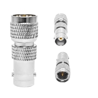 Adaptador de Conector Coaxial RF Recto Mini UHF Macho a BNC Hembra de Cobre, Suministro de Fábrica, Conforme a RoHS