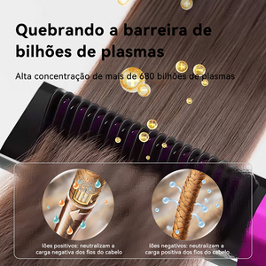 Brosse lissante électrique ionique en nylon, chauffage rapide PTC 35W, peigne 2-en-1 pour lisser et boucler, conception anti-brûlure 5 - Product Image 2