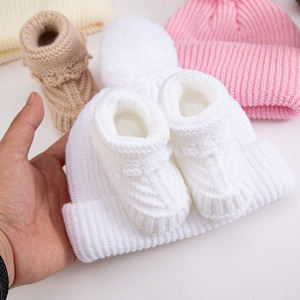 Conjunto de Gorro de Punto y <span class=keywords><strong>Calcetines</strong></span> de Bebé de 0 a 12 Meses al por Mayor, <span class=keywords><strong>Calcetines</strong></span> de Invierno Cálidos, Transpirables, Antibacterianos y Antideslizantes - Product Image 3