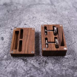 Solid Wood Tie Clip and <b>Cufflinks</b> Set with Wooden Gift <b>Box</b> Engraved Customizable Text Perfect for Personalized Mens Accessories - Product Image 2