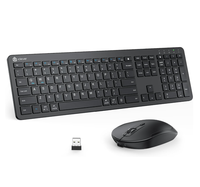 Clavier et souris sans fil IClever GK08 Blanc Ergonomique Silencieux Conception pleine taille avec connexion stable pour ordinateur/tablette/Mac