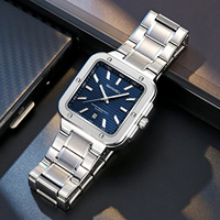 SKMEI 9403 Montre Homme de Luxe Carrée Tendance Analogique Charme Antique Étanche Lumineuse Date Quartz Acier Inoxydable Classique Affaires