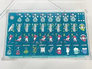 Juego de Mahjong Americano de Lujo para 4 Jugadores, 160 Piezas, de Acrílico de Doble Capa, Resistente al Agua, con Patas Metálicas Plegables, 36 mm, Estilo Cabaña de Montaña Invernal - Product Image 4