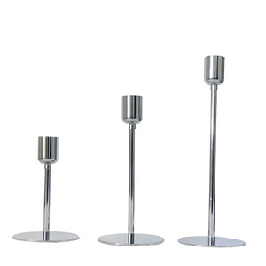 Portacandele in metallo argento decorazione matrimonio tavolo centro tavola decorazione <span class=keywords><strong>colonna</strong></span> portacandele conica - Product Image 4