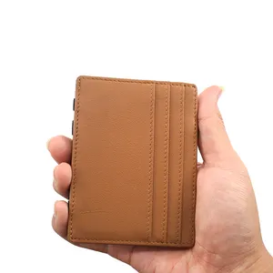 Wholesale Magic Wallet Leather Magic Card Holder Wallet Slim Men's Leather Magic Wallet With Coin Purse