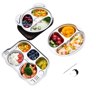 Plato de Comedor Infantil de Acero Inoxidable con Diseño de Dibujos Animados para Bebés y Niños - Product Image 5