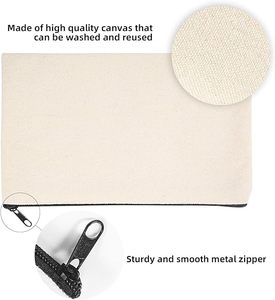 Custom Eco-friendly Canvas Cotton Zipper Pouch Makeup <b>Bag</b> for Promotional <b>Gifts</b>-Private Brand Natural Makeup Storage - Product Image 6