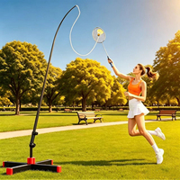 Appareil d'entraînement de badminton automatique à rebond, pour intérieur et extérieur, avec base, pour la pratique autonome des adultes et des enfants