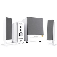 Haut-parleur actif pour ordinateur MaiBo FC570BT avec caisson de basses, 2.0 canaux, ensemble de 2 pièces, sortie 60W, noir et blanc, en bois, sans batterie