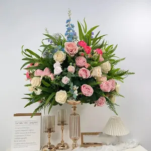 Großhandel Tisch-Sonnenstück wiederverwendbare Hochzeit künstlicher Blumenstrauß künstliche Rosenblume