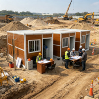 Maison conteneur pliable durable et spacieuse, approuvée ISO, idéale pour les bureaux de chantier