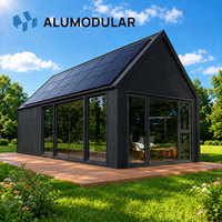 Villa modulaire à ossature en A, à faible hauteur, isolée thermiquement, maison préfabriquée triangulaire compacte pour appartement, panneaux solaires préfabriqués