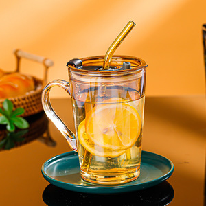 450ml Glass with Handle High Appearance Level Office Home <b>Drinking</b> <b>Cup</b> Ins air <b>Straw</b> <b>Cup</b> Coffee <b>Cup</b> - Product Image 5