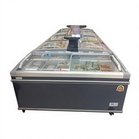 Vitrine Réfrigérée Horizontale Commerciale XY à Volume Super Grand, Double Usage, avec Verre Trempé pour Viande, Poisson et Produits Frais