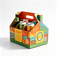 Individuell Bedruckte 6er-Pack Wellpappe Bierträgerbox Mit Griff Recycelbare Karton-Getränkeverpackung