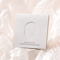 Boîte cadeau personnalisée pour ampoules de sérum, cadre ovale blanc gaufré rose, collection de mariage de la marque Serif, emballage OEM